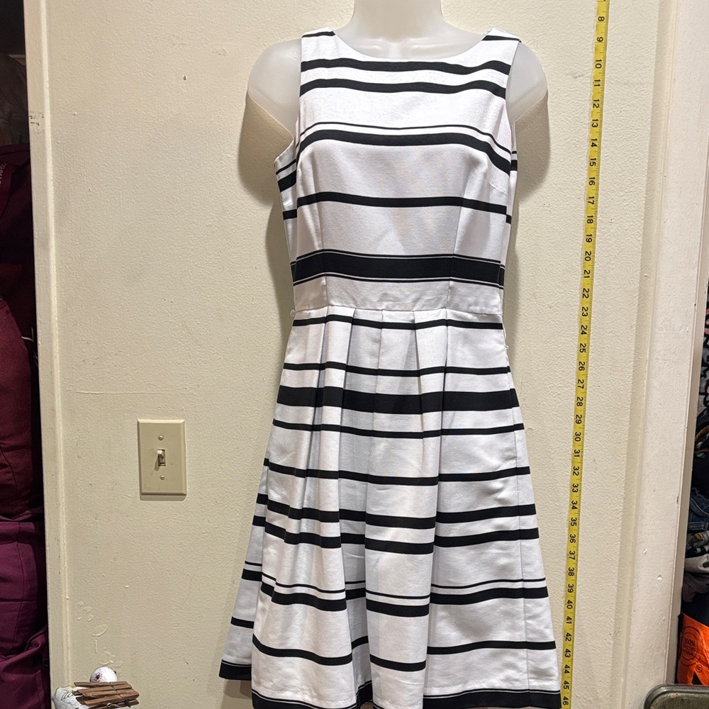 White House Black Market Black and White Striped Mini Dress